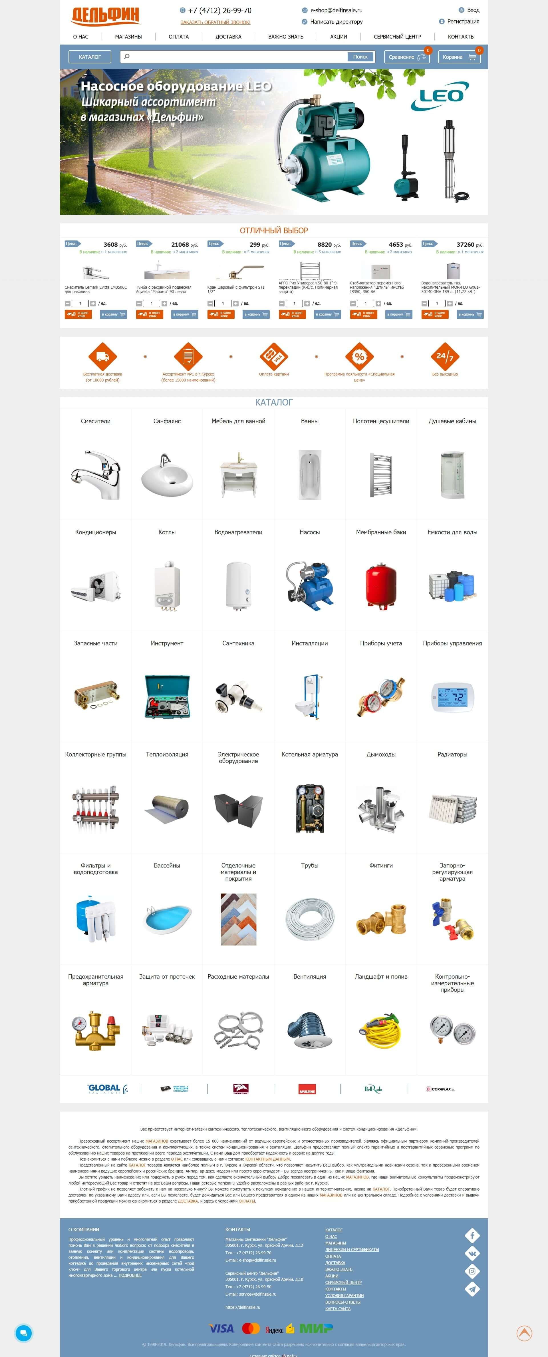 image of the desktop version of the site «Delfin»