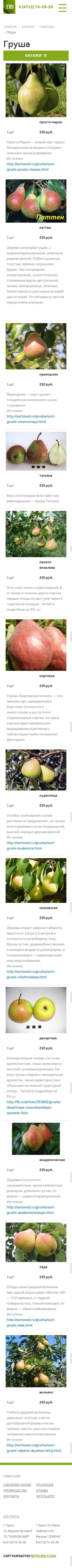 image of the mobile version of the site «Sadovod»
